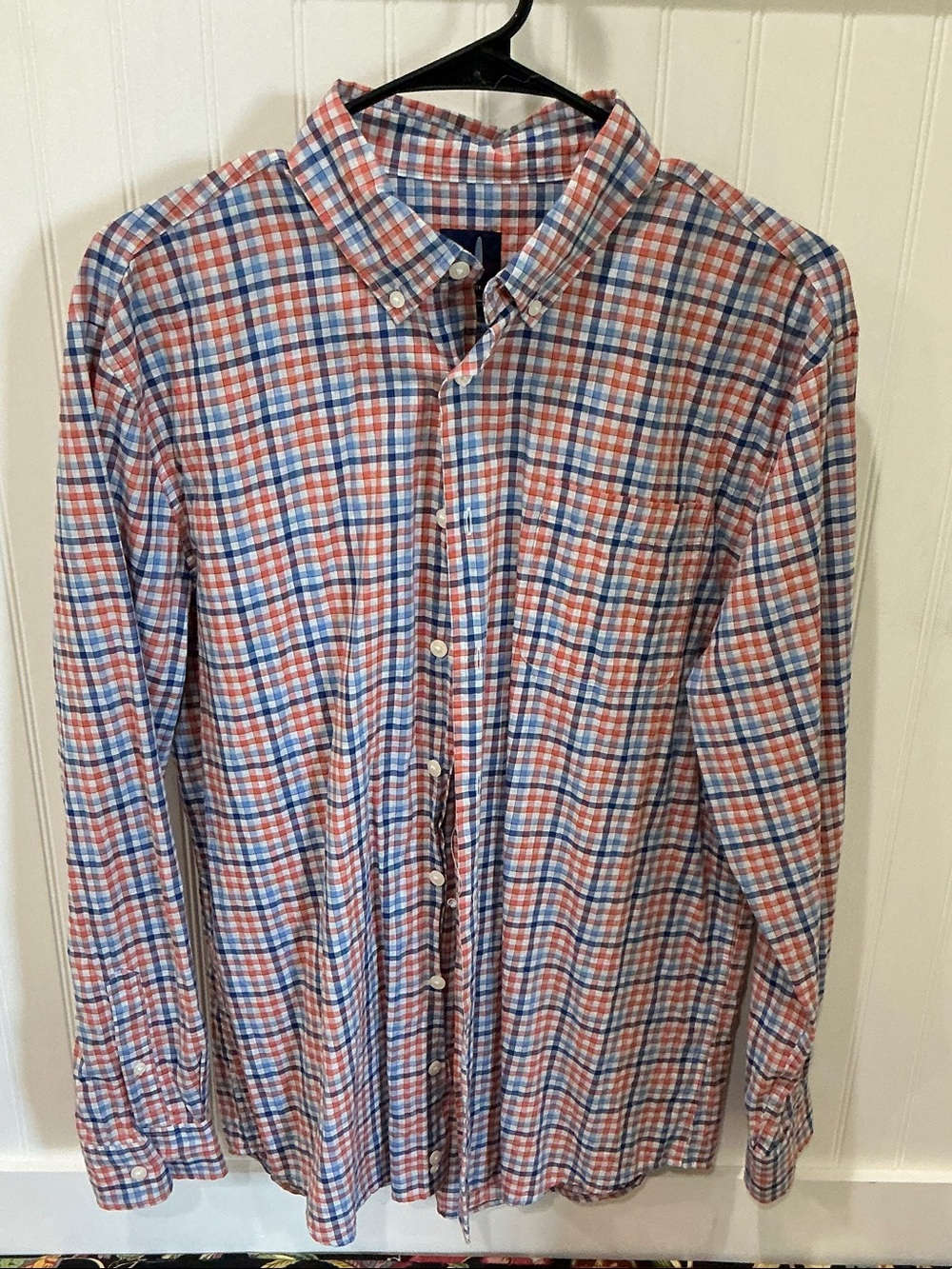 johnnie-O Red and Blue Plaid Button-Down Shirt